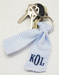 Personalized Preppy Petite Monogrammed Seersucker Key Fob/Personalized keychain