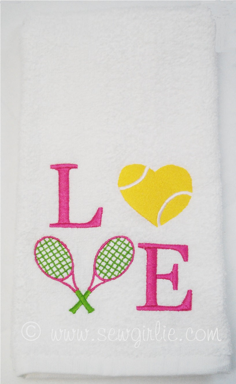 Preppy Tennis Towel Love/Tennis Gift/Tennis Captain Gift